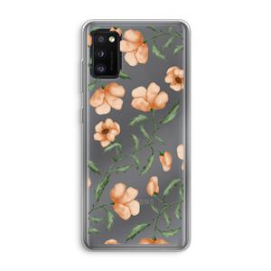 CaseCompany Peachy flowers: Samsung Galaxy A41 Transparant Hoesje