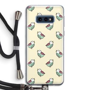 CaseCompany Vogeltjes: Samsung Galaxy S10e Transparant Hoesje met koord