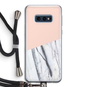 CaseCompany A touch of peach: Samsung Galaxy S10e Transparant Hoesje met koord