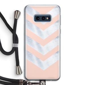 CaseCompany Marmeren pijlen: Samsung Galaxy S10e Transparant Hoesje met koord