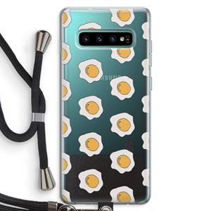 CaseCompany Bacon to my eggs #1: Samsung Galaxy S10 Plus Transparant Hoesje met koord