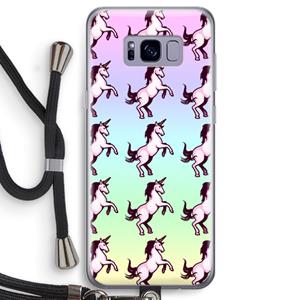 CaseCompany Musketon Unicorn: Samsung Galaxy S8 Transparant Hoesje met koord