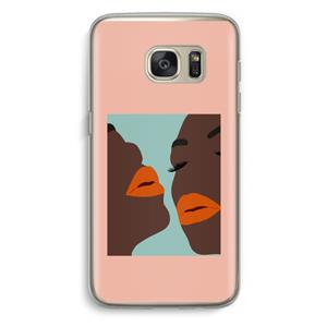 CaseCompany Orange lips: Samsung Galaxy S7 Transparant Hoesje