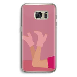 CaseCompany Pink boots: Samsung Galaxy S7 Transparant Hoesje
