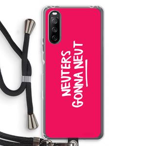 CaseCompany Neuters (roze): Sony Sony Xperia 10 III Transparant Hoesje met koord