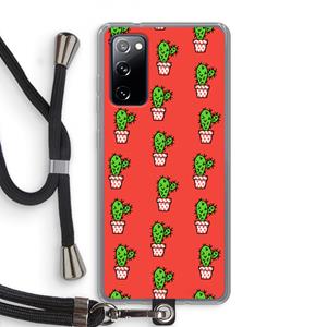 CaseCompany Mini cactus: Samsung Galaxy S20 FE / S20 FE 5G Transparant Hoesje met koord