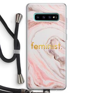 CaseCompany Feminist: Samsung Galaxy S10 Plus Transparant Hoesje met koord