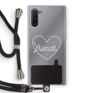 CaseCompany Friends heart pastel: Samsung Galaxy Note 10 Transparant Hoesje met koord