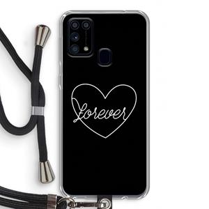 CaseCompany Forever heart black: Samsung Galaxy M31 Transparant Hoesje met koord