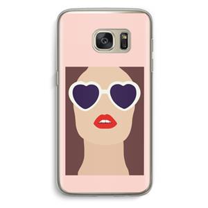 CaseCompany Red lips: Samsung Galaxy S7 Transparant Hoesje
