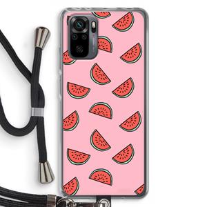 CaseCompany Watermeloen: Xiaomi Redmi Note 10 Pro Transparant Hoesje met koord