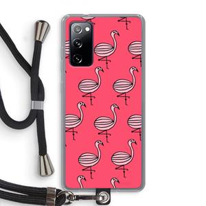 CaseCompany Flamingo: Samsung Galaxy S20 FE / S20 FE 5G Transparant Hoesje met koord