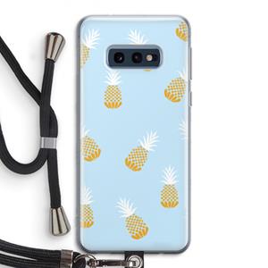 CaseCompany Ananasjes: Samsung Galaxy S10e Transparant Hoesje met koord