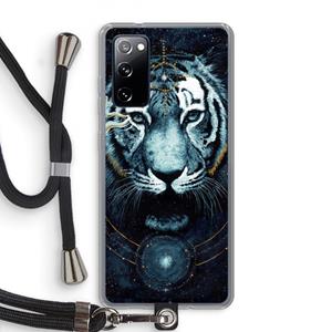 CaseCompany Darkness Tiger: Samsung Galaxy S20 FE / S20 FE 5G Transparant Hoesje met koord