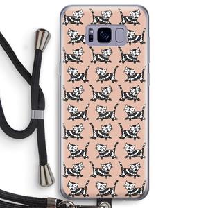 CaseCompany Zwarte poes: Samsung Galaxy S8 Transparant Hoesje met koord