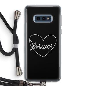 CaseCompany Forever heart black: Samsung Galaxy S10e Transparant Hoesje met koord
