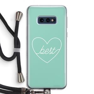 CaseCompany Best heart pastel: Samsung Galaxy S10e Transparant Hoesje met koord