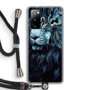 CaseCompany Darkness Lion: Samsung Galaxy S20 FE / S20 FE 5G Transparant Hoesje met koord