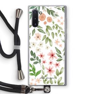 CaseCompany Botanical sweet flower heaven: Samsung Galaxy Note 10 Transparant Hoesje met koord