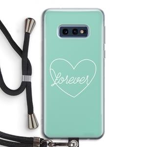 CaseCompany Forever heart pastel: Samsung Galaxy S10e Transparant Hoesje met koord