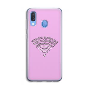 CaseCompany Home Is Where The Wifi Is: Samsung Galaxy A40 Transparant Hoesje