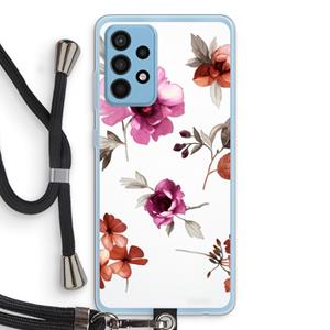 CaseCompany Geschilderde bloemen: Samsung Galaxy A52 Transparant Hoesje met koord