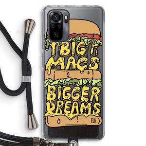 CaseCompany Big Macs Bigger Dreams: Xiaomi Redmi Note 10 Pro Transparant Hoesje met koord