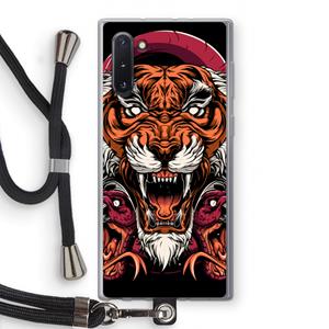 CaseCompany Tiger and Rattlesnakes: Samsung Galaxy Note 10 Transparant Hoesje met koord
