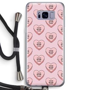 CaseCompany Chicks before dicks: Samsung Galaxy S8 Transparant Hoesje met koord