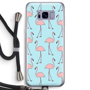 CaseCompany Anything Flamingoes: Samsung Galaxy S8 Transparant Hoesje met koord