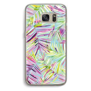 CaseCompany Tropical Palms Blue: Samsung Galaxy S7 Transparant Hoesje