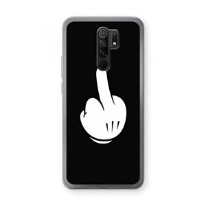 CaseCompany Middle finger black: Xiaomi Redmi 9 Transparant Hoesje