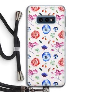 CaseCompany Bloemetjes: Samsung Galaxy S10e Transparant Hoesje met koord