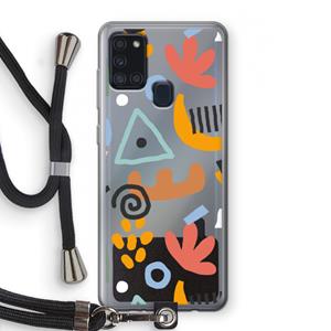 CaseCompany Abstract: Samsung Galaxy A21s Transparant Hoesje met koord