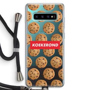 CaseCompany Koekerond: Samsung Galaxy S10 Plus Transparant Hoesje met koord