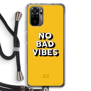 CaseCompany No Bad Vibes: Xiaomi Redmi Note 10 Pro Transparant Hoesje met koord