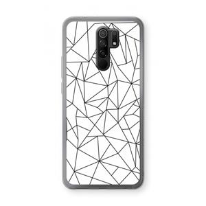CaseCompany Geometrische lijnen zwart: Xiaomi Redmi 9 Transparant Hoesje