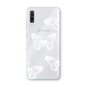 CaseCompany White butterfly: Samsung Galaxy A70 Transparant Hoesje