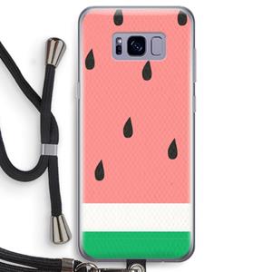 CaseCompany Watermeloen: Samsung Galaxy S8 Transparant Hoesje met koord