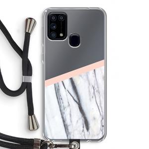 CaseCompany A touch of peach: Samsung Galaxy M31 Transparant Hoesje met koord
