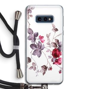 CaseCompany Mooie bloemen: Samsung Galaxy S10e Transparant Hoesje met koord