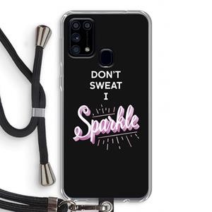 CaseCompany Sparkle quote: Samsung Galaxy M31 Transparant Hoesje met koord