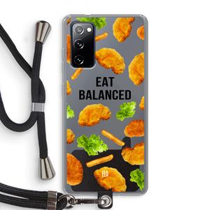 CaseCompany Eat Balanced: Samsung Galaxy S20 FE / S20 FE 5G Transparant Hoesje met koord