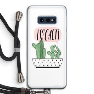 CaseCompany I love cacti: Samsung Galaxy S10e Transparant Hoesje met koord