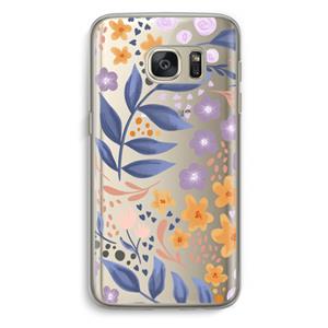 CaseCompany Flowers with blue leaves: Samsung Galaxy S7 Transparant Hoesje