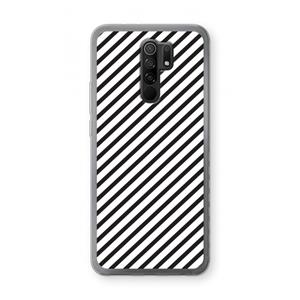 CaseCompany Strepen zwart-wit: Xiaomi Redmi 9 Transparant Hoesje