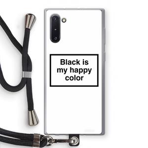 CaseCompany Black is my happy color: Samsung Galaxy Note 10 Transparant Hoesje met koord