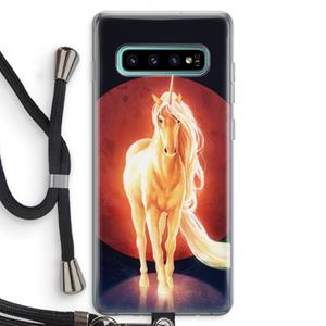 CaseCompany Last Unicorn: Samsung Galaxy S10 Plus Transparant Hoesje met koord