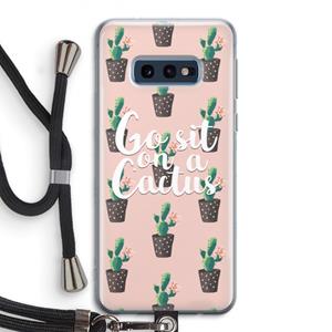 CaseCompany Cactus quote: Samsung Galaxy S10e Transparant Hoesje met koord