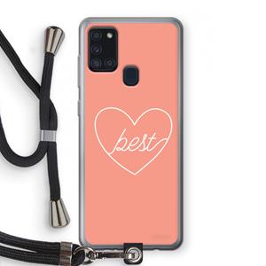 CaseCompany Best heart: Samsung Galaxy A21s Transparant Hoesje met koord